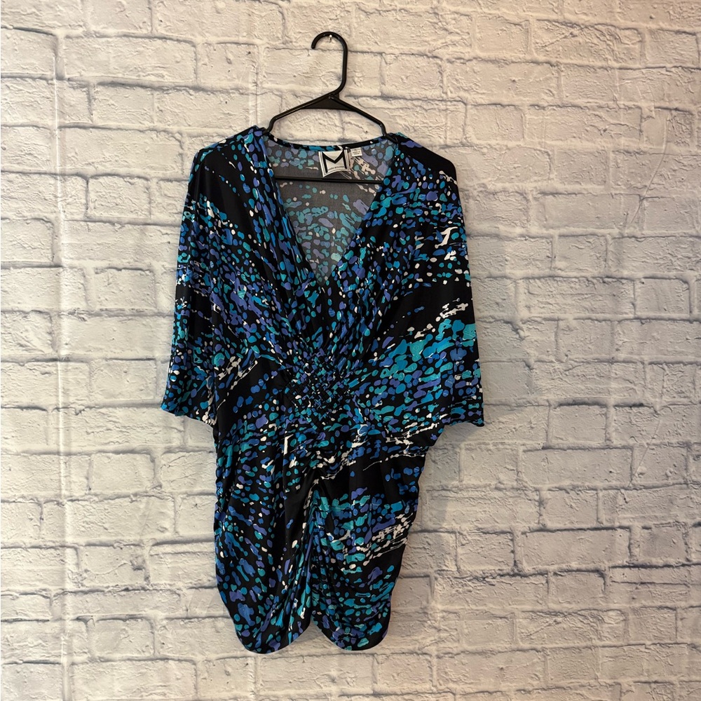 Mark Bouwer Blue and Black Patterned Dress